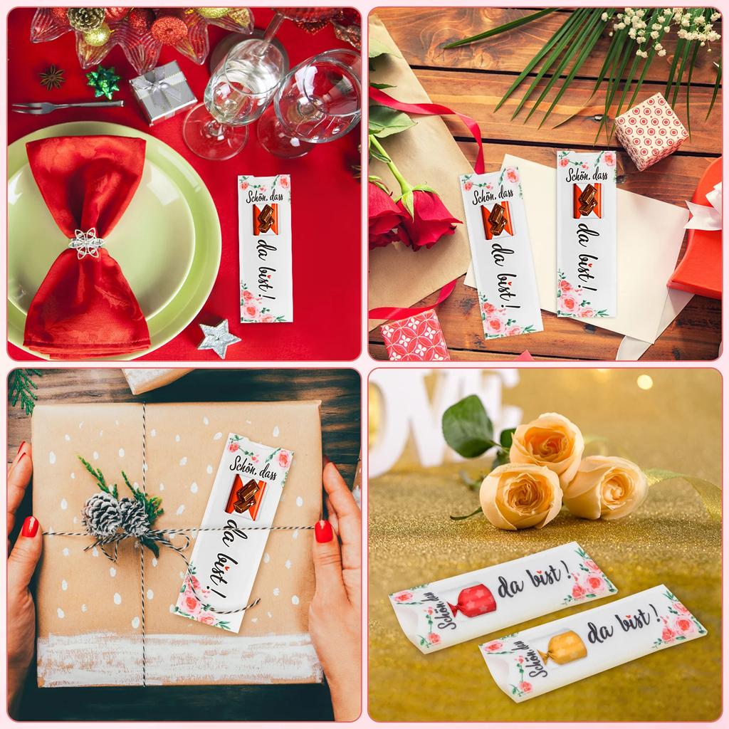 24 ks plstěných dárkových tašek "Rádi, že jsi tady" Obal na čokoládu Taška na dárky pro děti Narozeninová oslava Výročí Dekorace