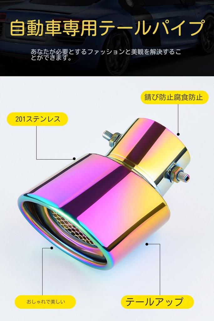 YARIS CROSS Tail Throat Stainless Steel Muffler Cutter Car Exhaust Pipe Decorative Accessory Exterior Parts Easy Installation (Blue, Song)