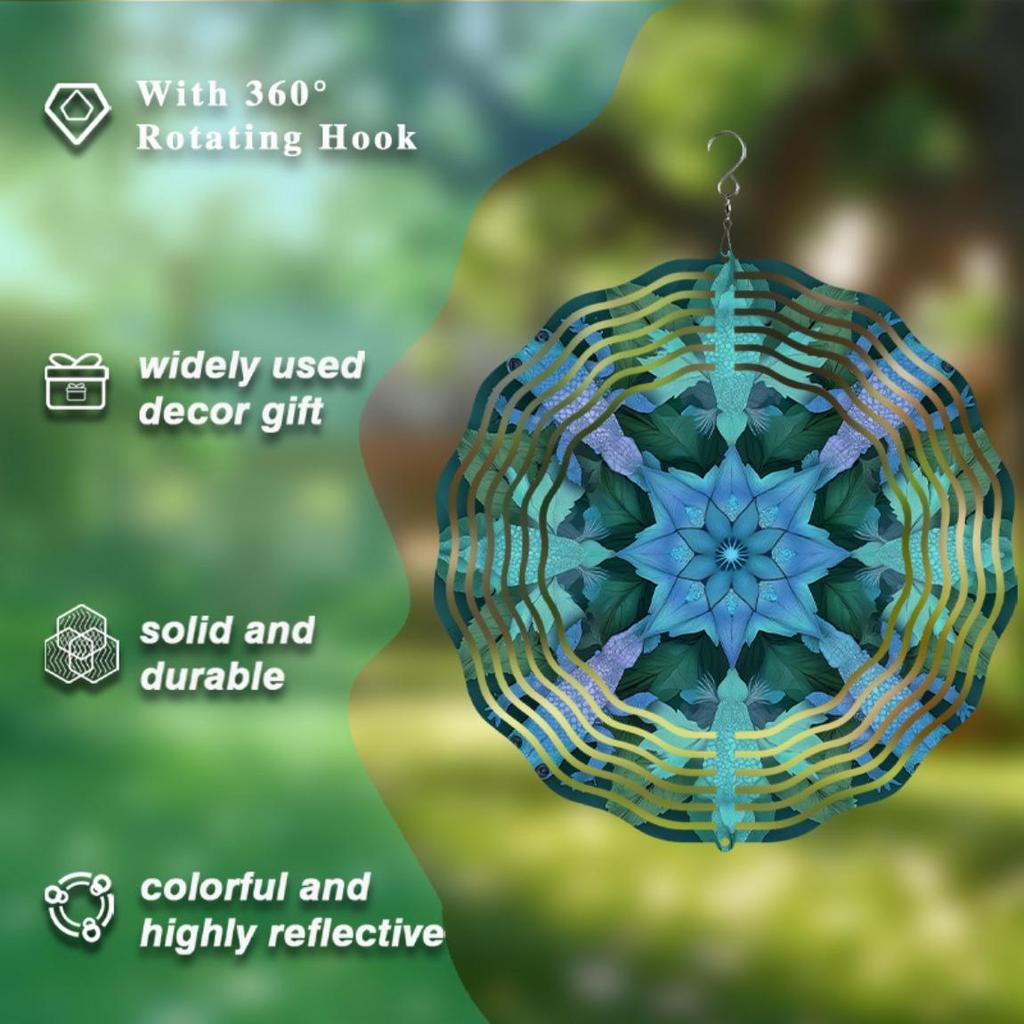 10 Inch Hanging Wind Chime for Outdoor Decor Dynamic Rotating Hook Design Perfect for Balcony Patio Garden Spring Summer Gift for Friends Family