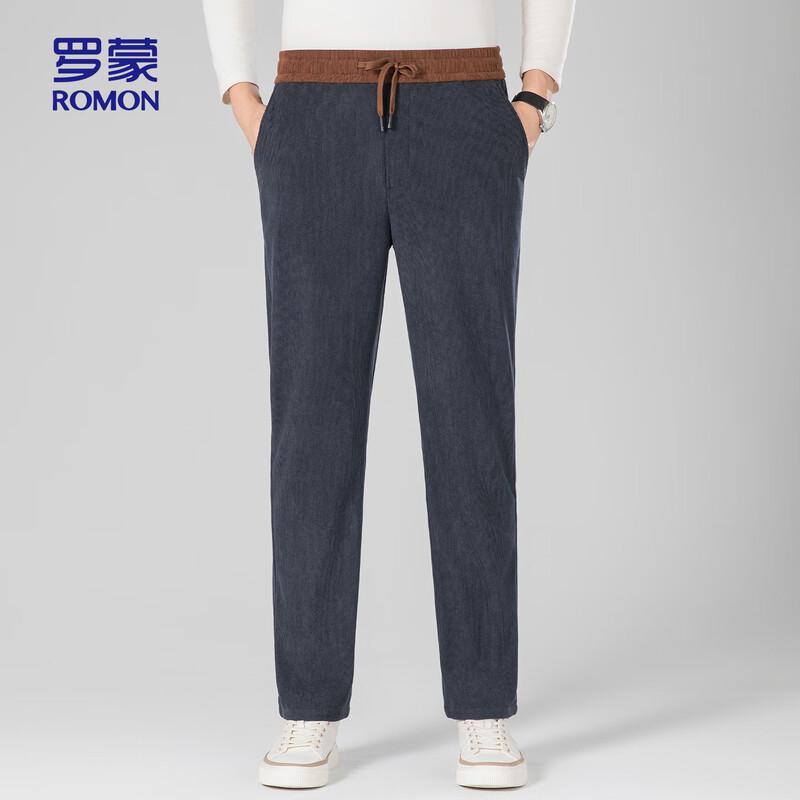 ROMON Men's Corduroy Straight-Leg Casual Pants