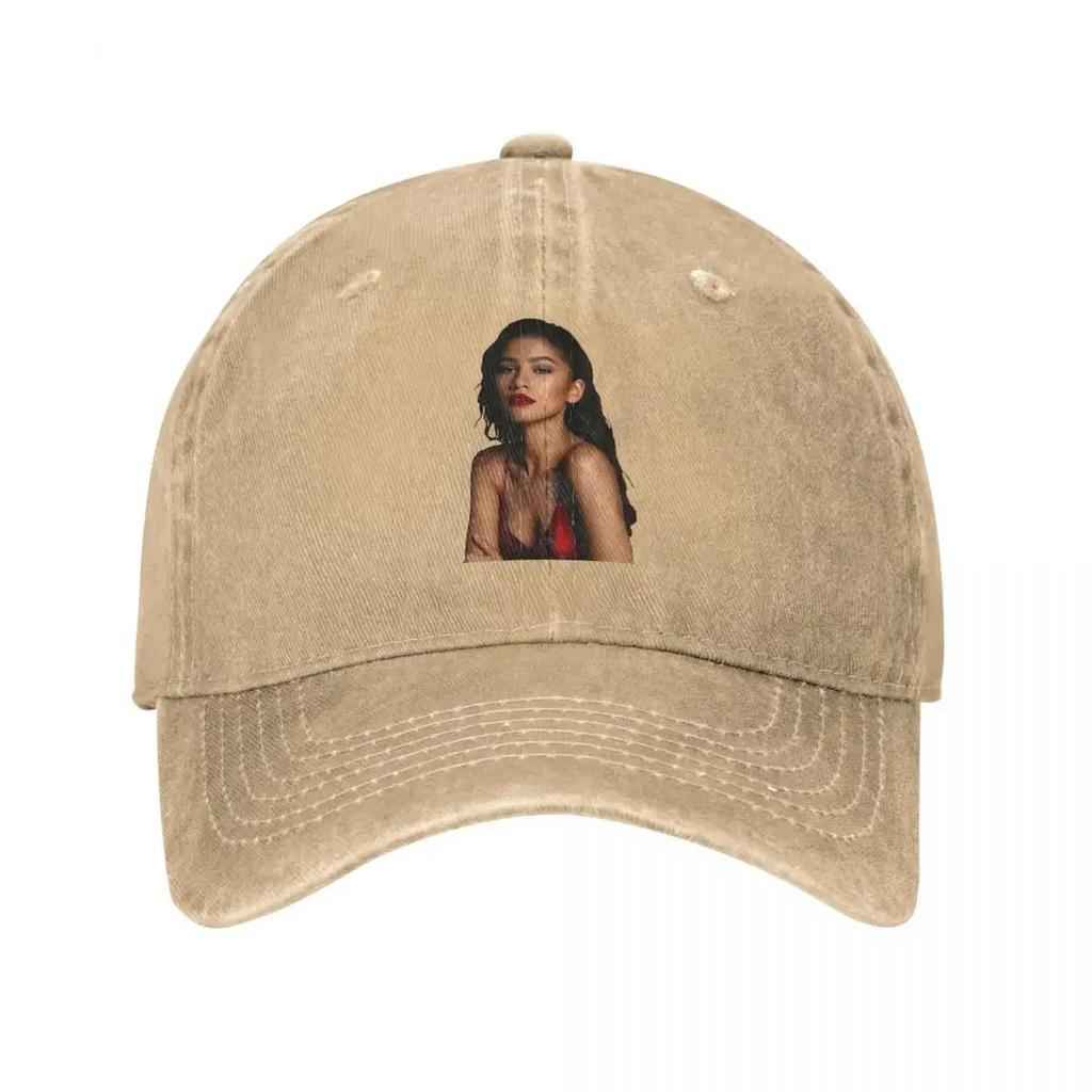 Zendaya Baseball Caps Casual Distressed Washed Headwear Unisex Style Outdoor Workouts Adjustable Fit Hats Cap