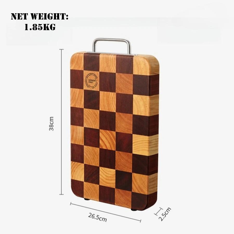Wooden Checkerboard Cutting Board Square Paint-free Wax-free Wooden Board Knife-friendly for Family Chopping Board