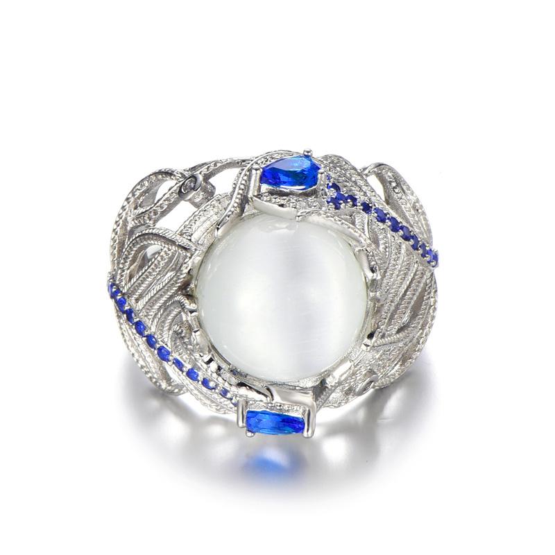 Unique Design Sterling Silver Ring Opal Ring, Woman Charm Jewelry Gift