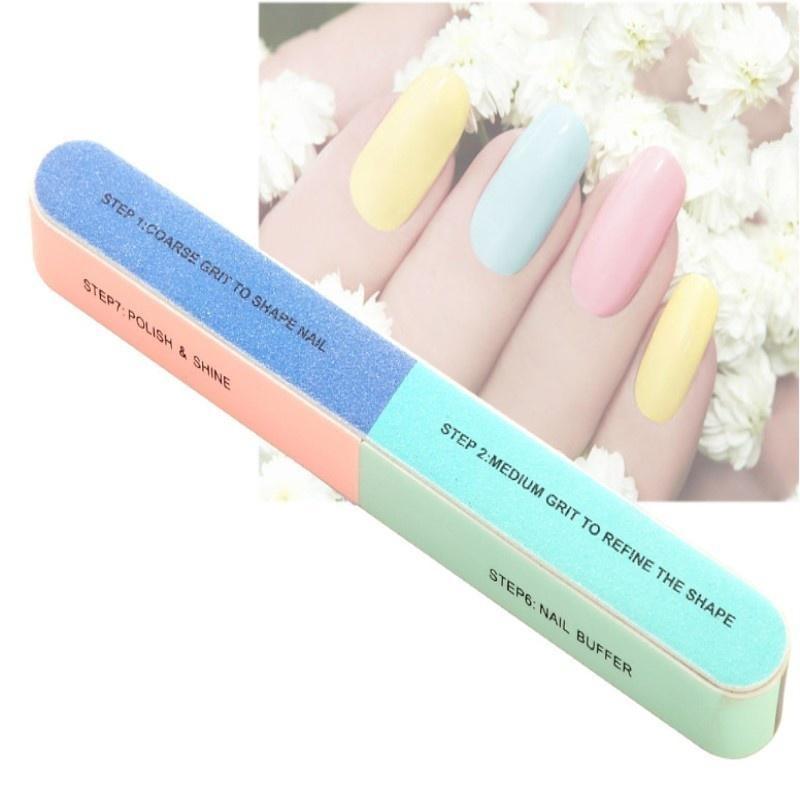 3 ks Dlouhý proužek Kreativní multifunkční pilník na nehty s oboustranným broušením a leštěním Písková tyčinka Nástroj pro nail art Příslušenství