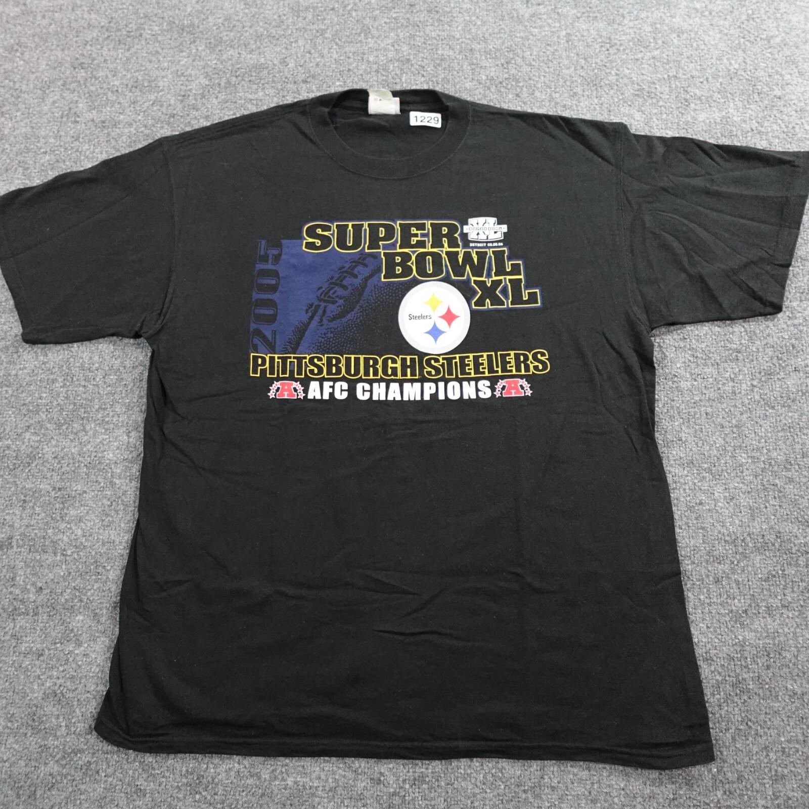 Pittsburgh Steelers Shirt Men XL Black Super Bowl XL AFC Champs NFL Y2k 11229 S