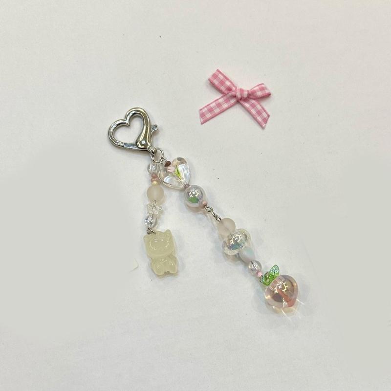 Unique Butterfly Beaded Mobile Phone Pendant Lanyard Embellishment Keychain Keyring Bag Accessory for Fashion Enthusiast