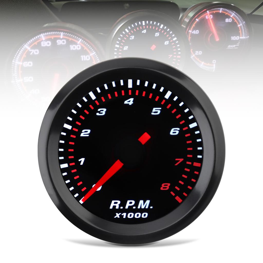 Universal 52mm 12V Tachometer Tacho Gauge Meter for Car / Boat / Truck / ATV, 8 x1000 Revolutions Per Minute External Type Mechanical Gauge