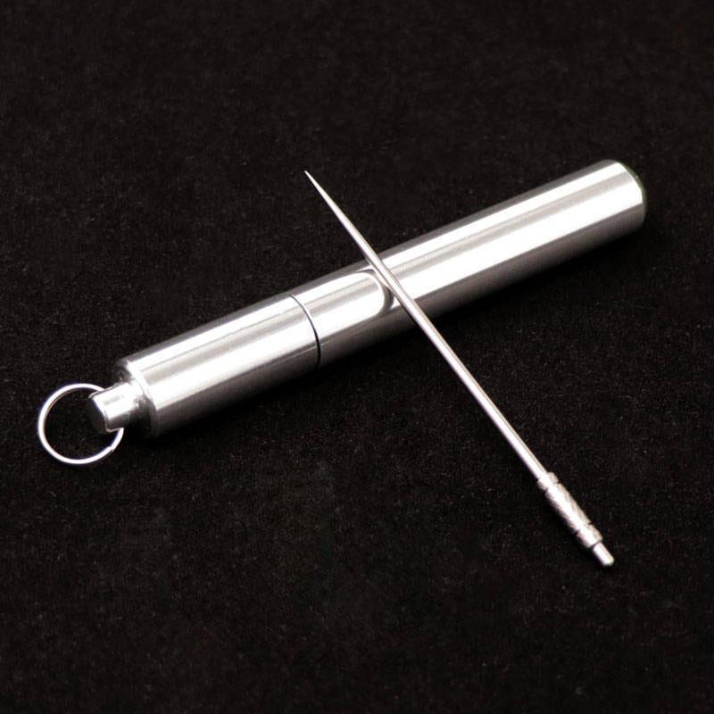 Portable Waterproof Titanium Alloy Mini Toothpick Holder Pill Capsule Case Carry Around Storage Camping Hiking Outdoor Tools