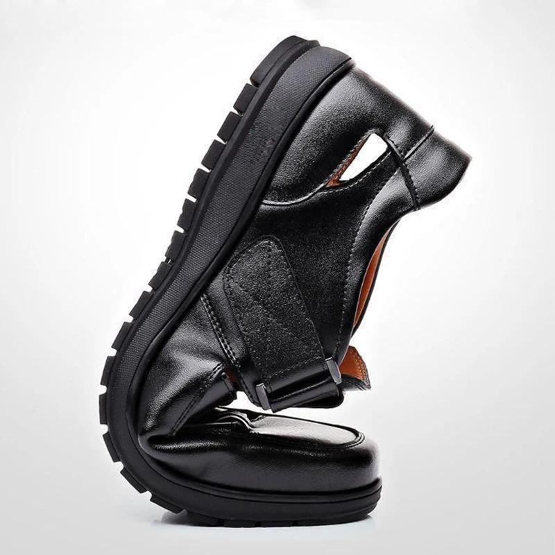 Herresko i lær Business Casual Kunstig PU Slitesterk Enkelsko Myk Såle Sklisikker Sommer Herresandaler