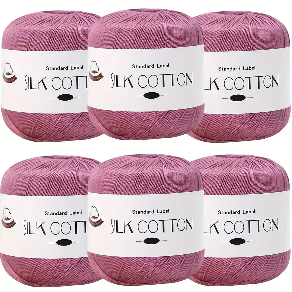 Silk Cotton Yarn - Fine Lace Thread for Crochet, Knitting Sweater,Shawls, Scarves, and DIY Crafts, Soft Durable Yarn 1.76oz/pc