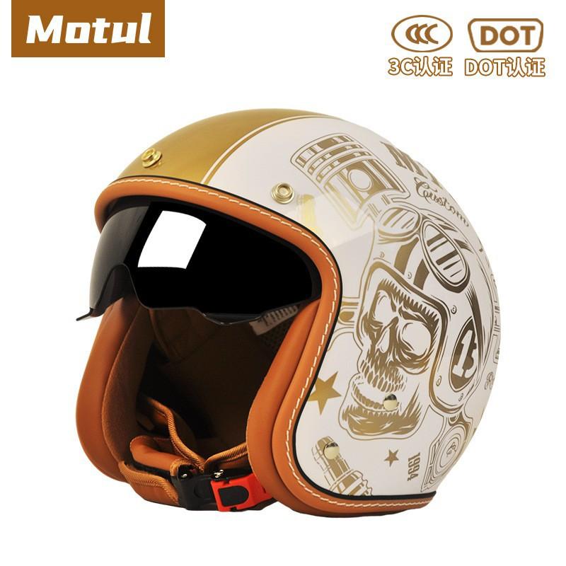 

DOT Certified Motorcycle Retro Helmet Men Women Cruise Pedal Riding 3c Certification S code