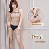 Passion Transparent Fishnet Jumpsuit Sexy Lingerie Open Crotch Stockings Suspender Bodystocking