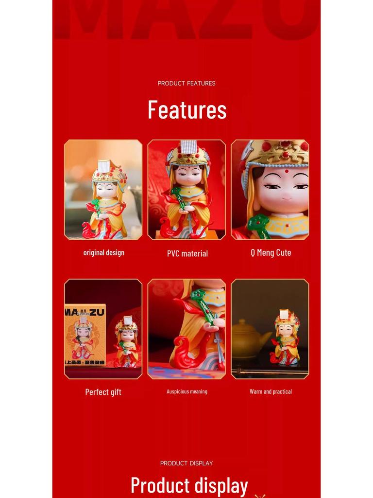Mazu Goddess Statue: Blessing & Prosperity Figurine for Wealth and Protection