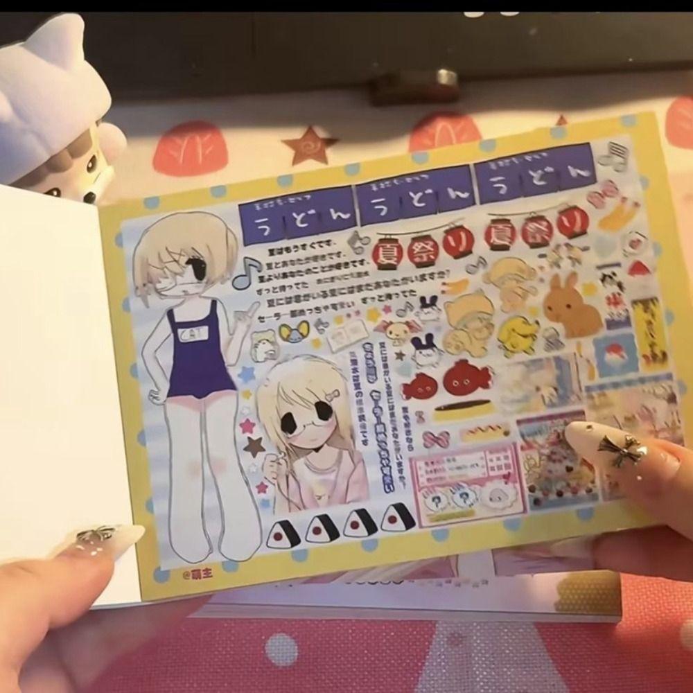 Anime Girl Art Sticker Book Pastel Colors Scrapbook Stickers Decorative Stickers Phone Case DIY