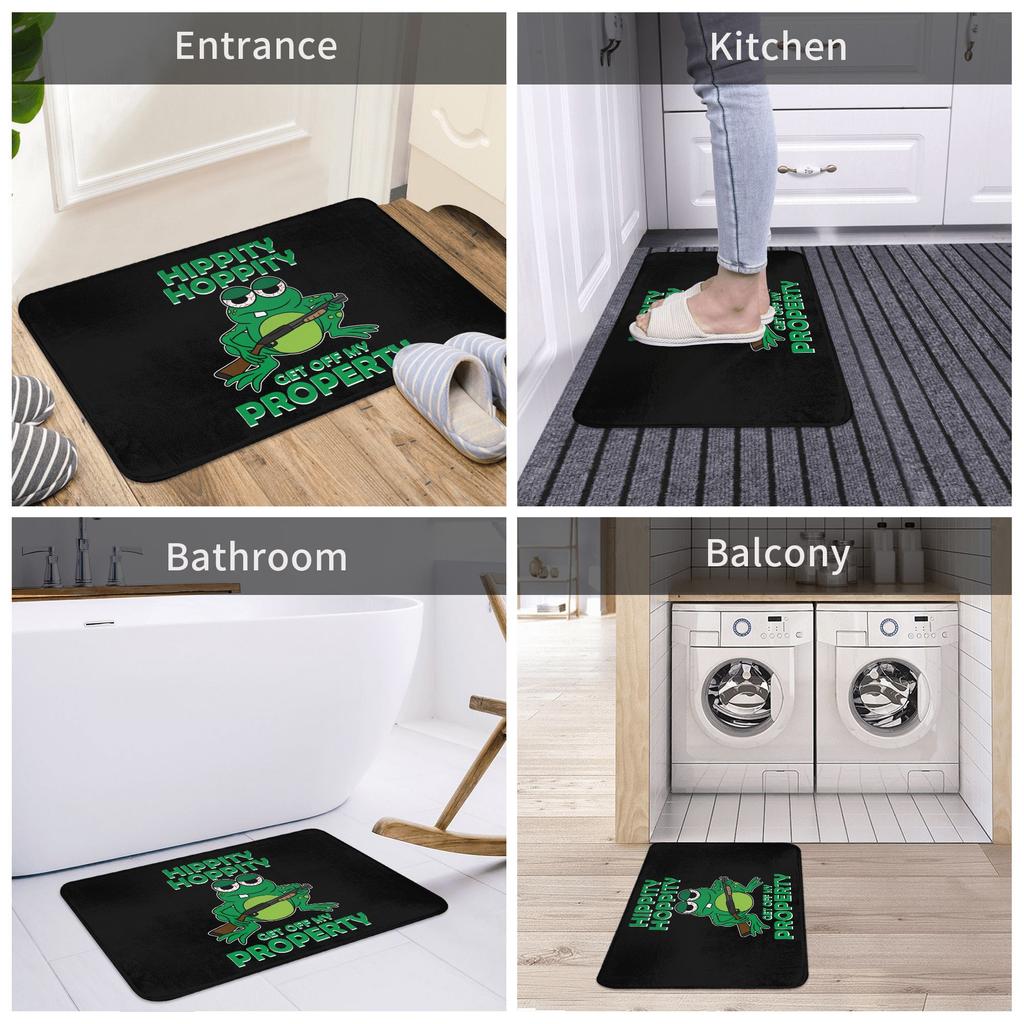 Hippity Hoppity Get Off My Property Front Door Floor Entrance Mat Outdoor Kitchen Bathroom Doormat Living Room Carpet Rug