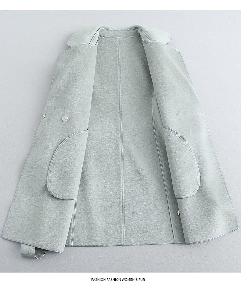 Korean-Style Woolen Coat: Women's 2025 Autumn/Winter Mid-Length Double-Sided Trendy Top