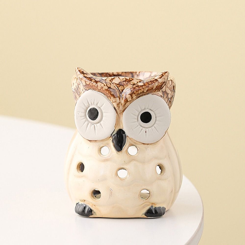 Ceramic Incense Candle Stove Relaxing Essence Stove Non-Toxic Owl Aromatherapy Stove Yoga Studio