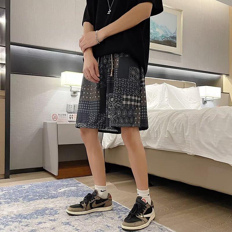 Issilke Kule Hawaiianske Strandshorts Herre Sommer Tynt Design Japansk Retro Amerikansk Trendy Merke Casual Femtedelsbukser