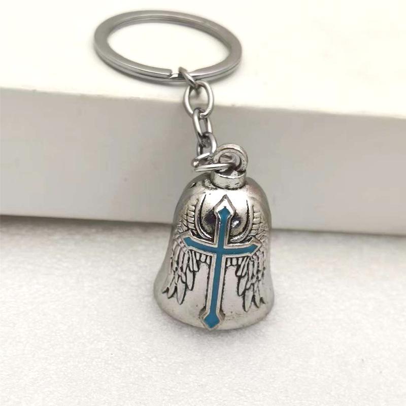 Retro Metal Jewelry Keychain with Bell Pendant - Car and Bag Decoration