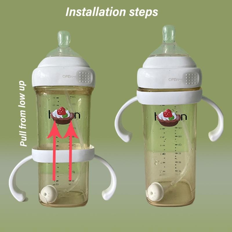 Infant Feeding Bottle Accessory with Secure Grip Handle, Child Friendly Bottle Holder Attachments