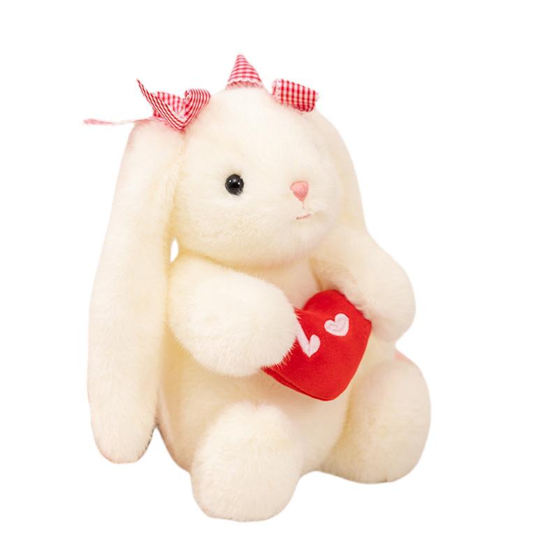Cartoon Cute Love Bunny Doll Plush Toy Little White Rabbit Doll Children Accompany Soothing Doll