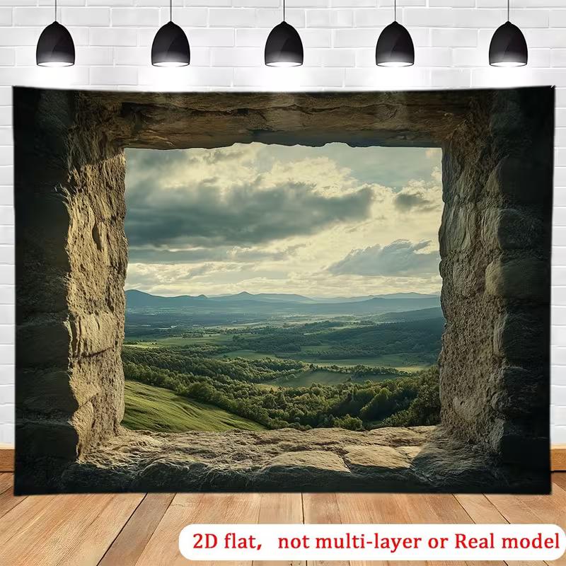 

2D Realistic Castle View Tapestry for Living Room and Studio Background 47.2x31.5inch/120*80cm