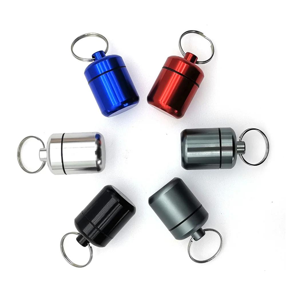 Aluminum Alloy Pill Keychain Holder Small Pill Box Pill Case Waterproof Pill Organizer Stonego Portable Pill Holder Keychain