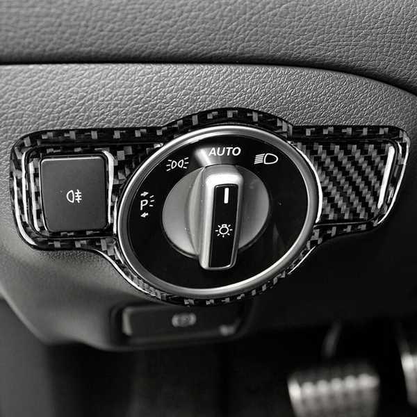 Carbon Fiber Texture ABS Headlight Switch Frame (Type A)