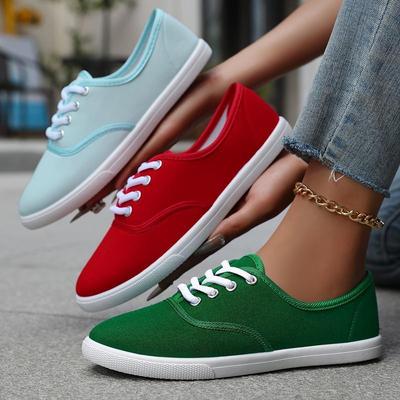 Women's Canvas Sneakers Lace-up Lightweight Casual Walking Shoes