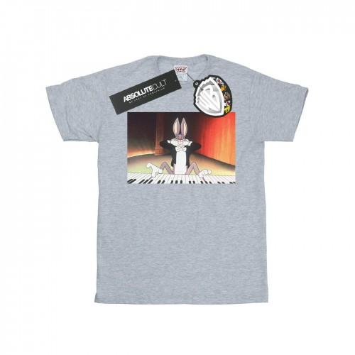 Looney Tunes Mens Bugs Bunny Playing Piano T-Shirt