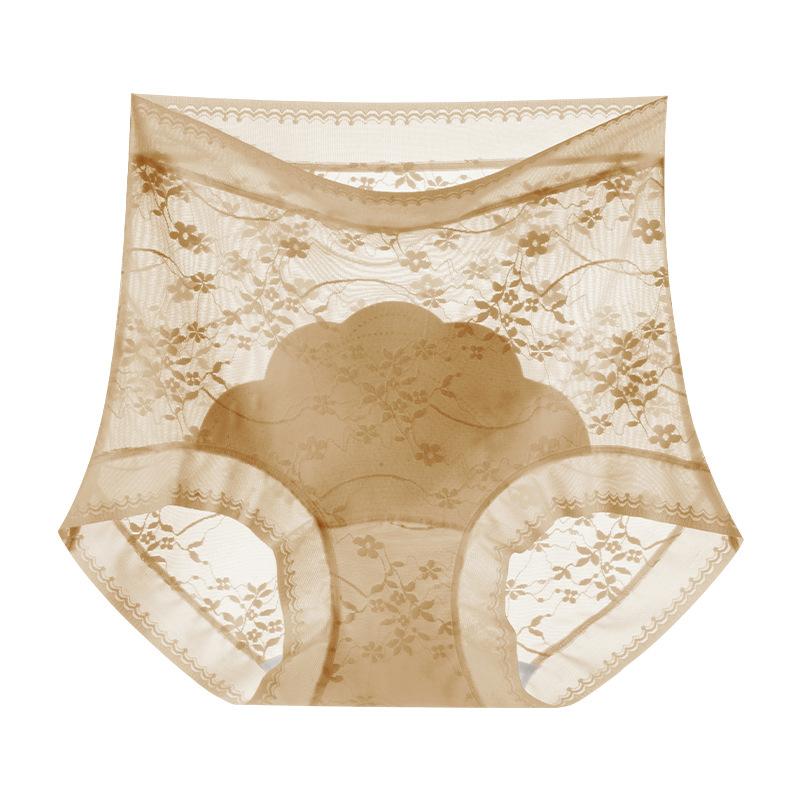 Ladies Spring and Summer Light Luxury High Waist Mesh Stitching Breathable Sexy Butt Underwear