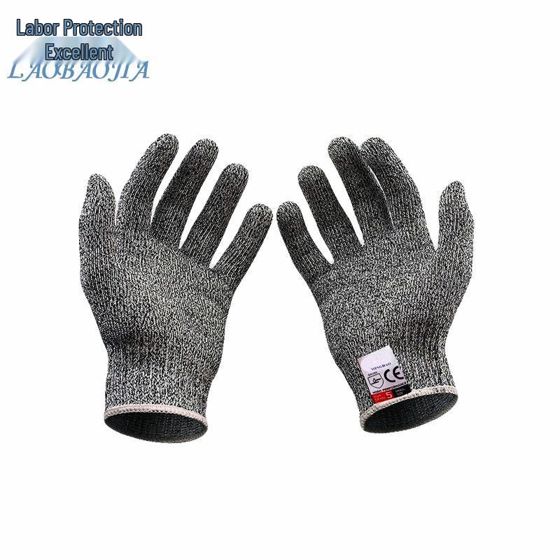 Laobaojia Level 5 HPPE Cut-Resistant Gloves (5 Pairs) S