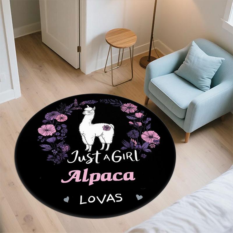 Goat Theme pattern round rug,Carpet Rug for Living Room Bedroom Playroom ,Non-slip Floor Mat,Holiday Gifts and Birthday Gifts.