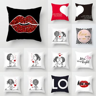 Home Decor Black and White Geometric Portrait Cushion Cover Living Room Sofa Office Pillow