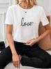 T-shirt Graphique Coton pour le Sport et le Bureau Blanc