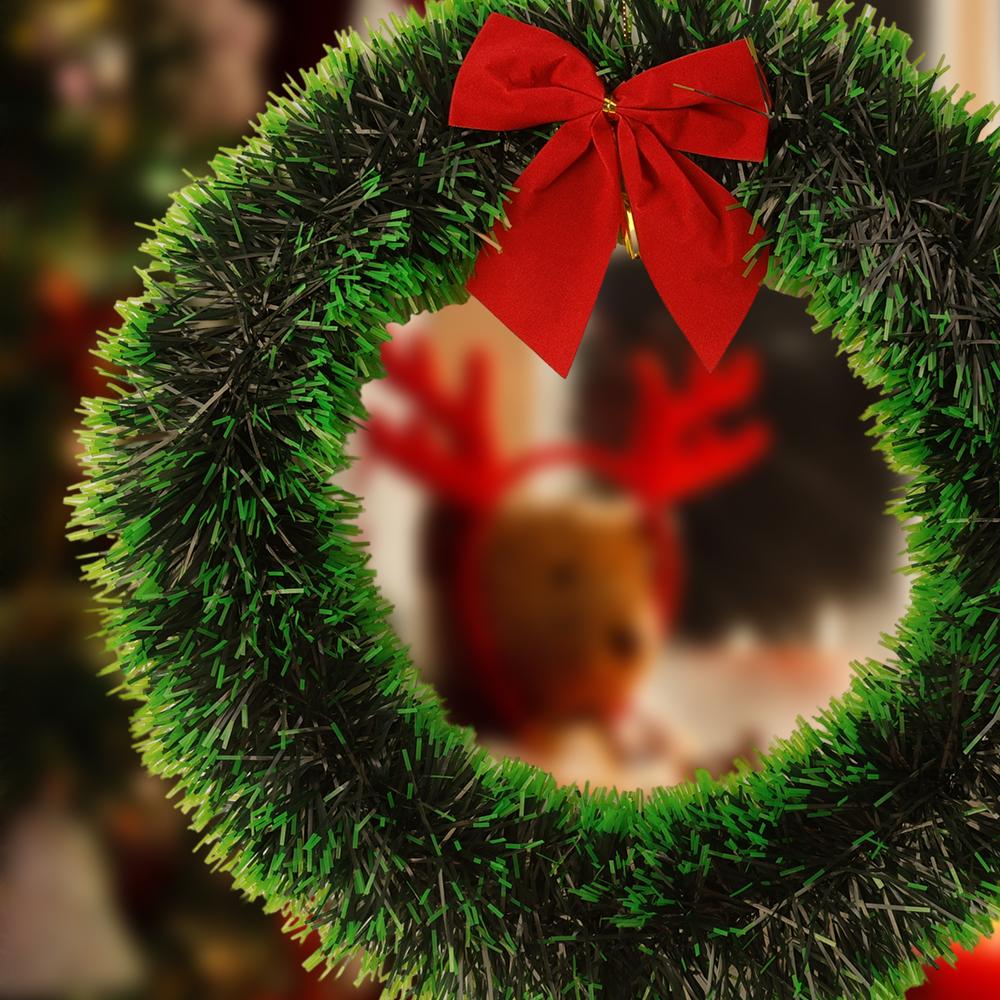 2/1Pcs Christmas Wreath Artificial Pendants DIY Xmas Tree Garlands Vines Door Wall Hanging Ornaments Xmas New Year Decorations