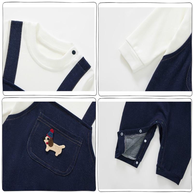 Trendy Infant Romper: Boys' & Girls' Long-Sleeve Two-Piece Jumpsuit