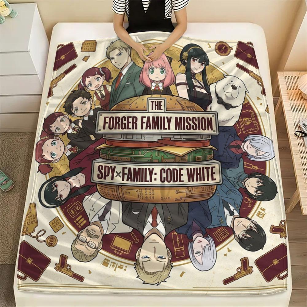 1 Stück Spy Family Gemusterte Flanelldecke Geeignet für Alle Jahreszeiten Für Heimdekoration Wärme Und Komfort Geschenke Feiertagsgeschenk
