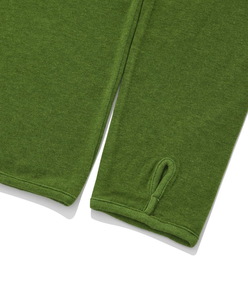 FALLETT Wool Tencel Turtleneck Long Sleeve Green