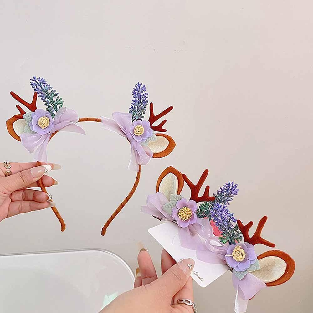 Weihnachtskostüm Verkleidung Kinder Haarspange Geweih Haarnadel Elch Haarreif Weihnachts-Kopfschmuck