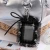 Elegant Badge Holder Gothic Bowknot Keychain Beaded Lace Card Charm Accessory Alternative Fashion Keyring