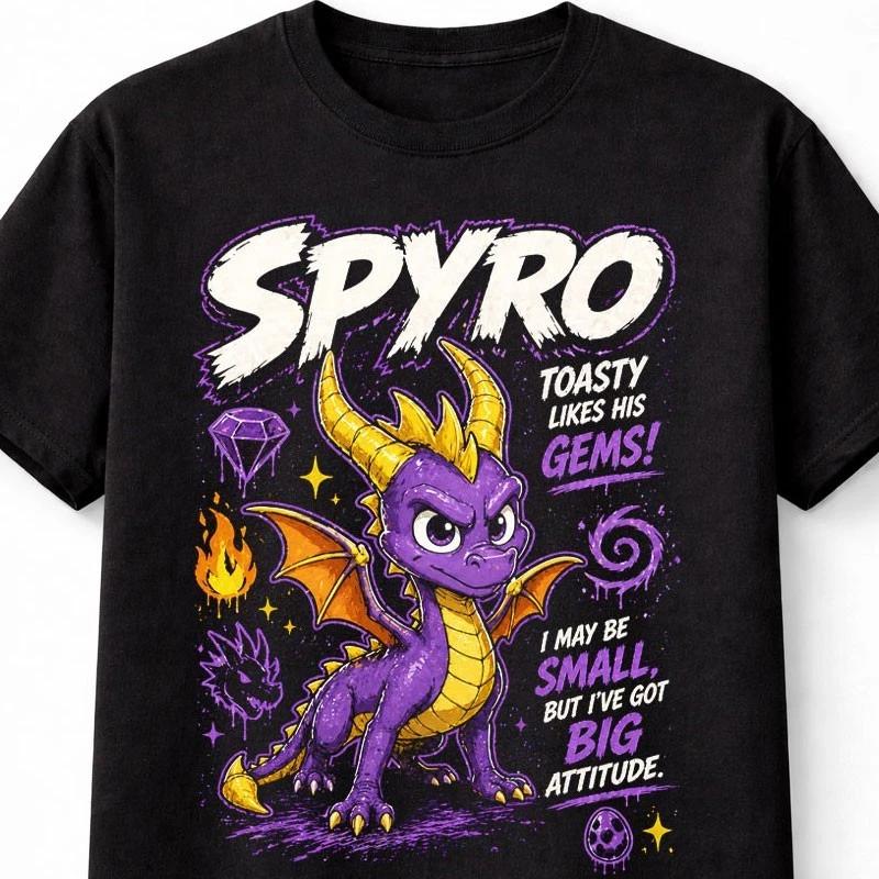 Spyro The Dragon Retro Gaming Graphic Gamer Unisex TShirt S