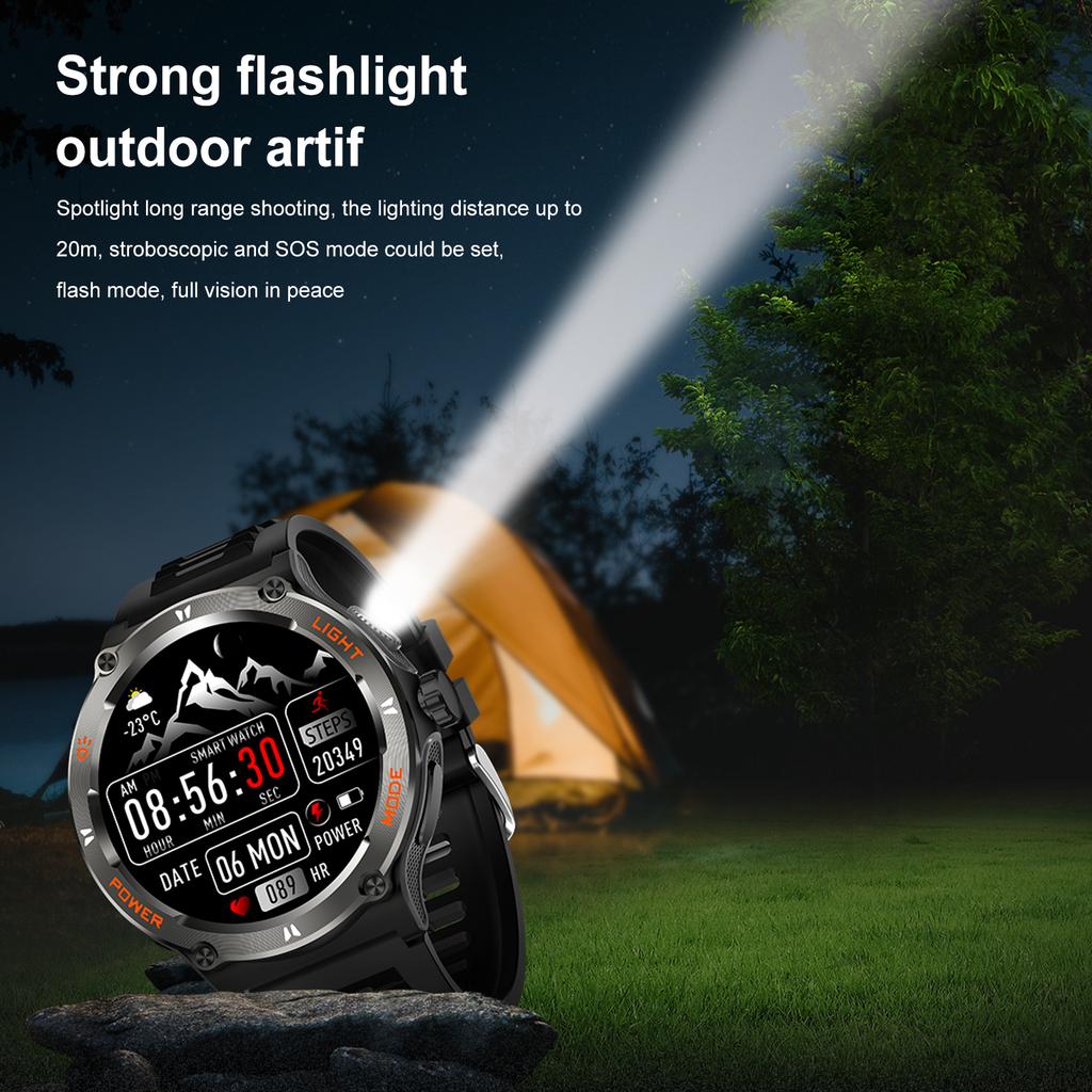 Smart Watch Answer/Make Call Waterproof Smartwatch with Flashlight Heart Rate/Sleep Monitor Fitness Watch for Men Women
