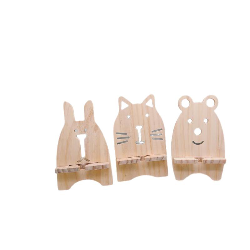 Cartoon Wooden Mobile Phone Stand Portable Detachable Bedside Stand Large Tablet Available Mobile Phone Stand