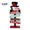 Festive Winter Tabletop Signs Christmas Table Decoration, Rustic Wooden Sign, Vintage Farmhouse Decorative Snowman Gnome Reindeer Ornaments