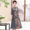 Elegant Plus Size Summer Qipao Dress for Middle-Aged Women