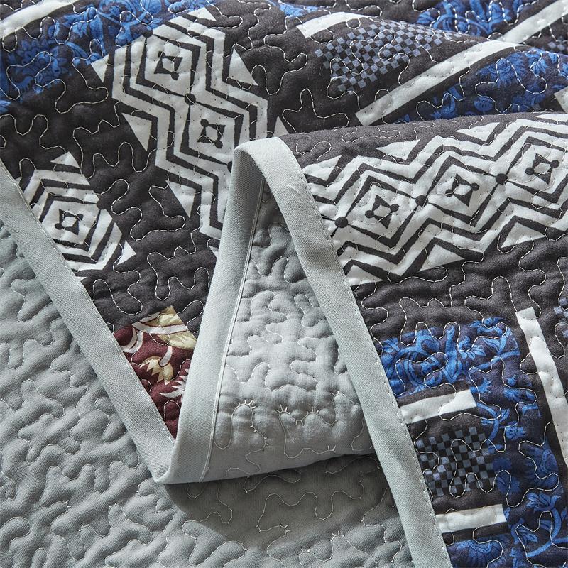 Двустороннее стеганое покрывало из хлопка — фото 9