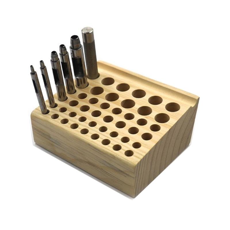 Wooden Leathercraft Tools Rack Stand Leather Craft Tools DIY Storage Rack Holder Storage Organizer Punching Tools