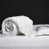 Liv-Esthete Pure White 100% Silk Bedding Set Healthy Silky Luxury Queen King Duvet Cover Flat Sheet Pillowcase Bed Linen Set