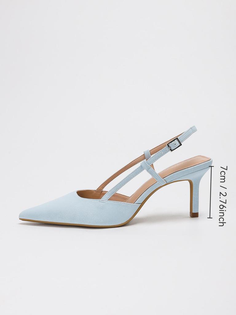 Spitz zulaufende, rückenfreie Stilettosandalen - Elegante, bequeme High Heels